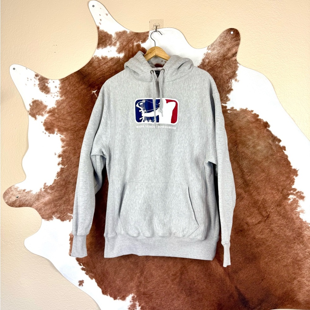 Major League Bow Hunter  Hoodie Gray Hunting Size Large